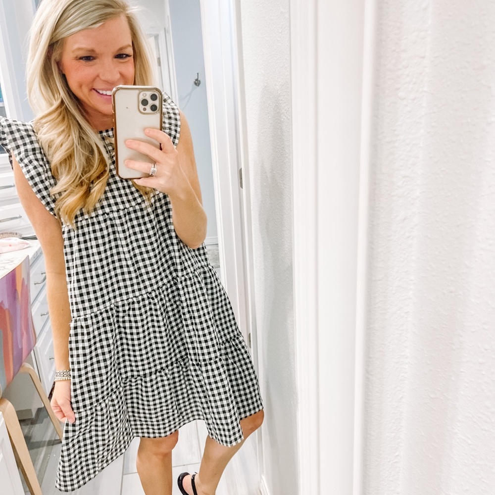 New in bag, black & white gingham dress, multiple sizes available